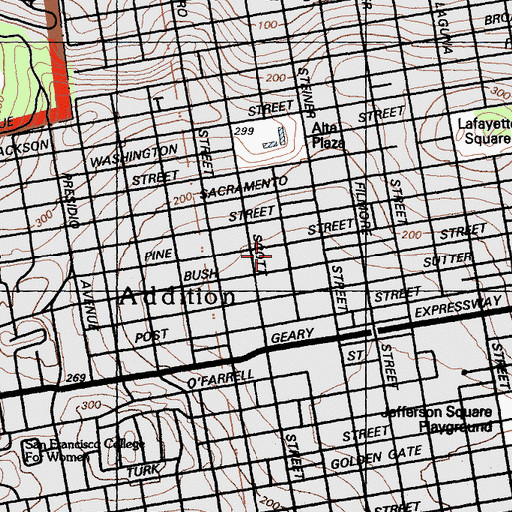 Topographic Map of Mary Ann Crocker Old Ladies Home, CA