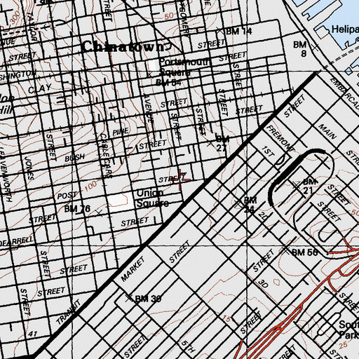 Topographic Map of Mechanics Institute, CA