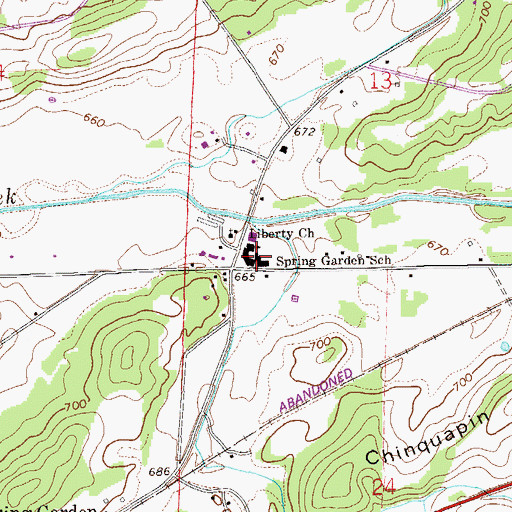 Topographic Map of Spring Garden High School, AL