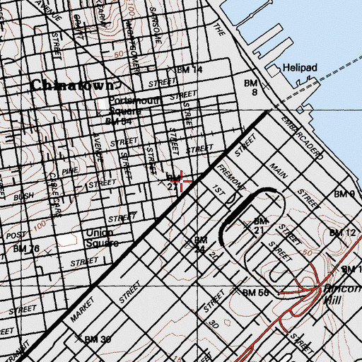 Topographic Map of Mechanics Monument, CA