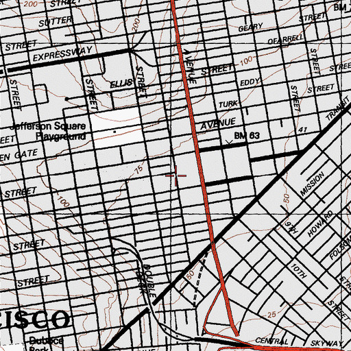 Topographic Map of Memorial Court, CA