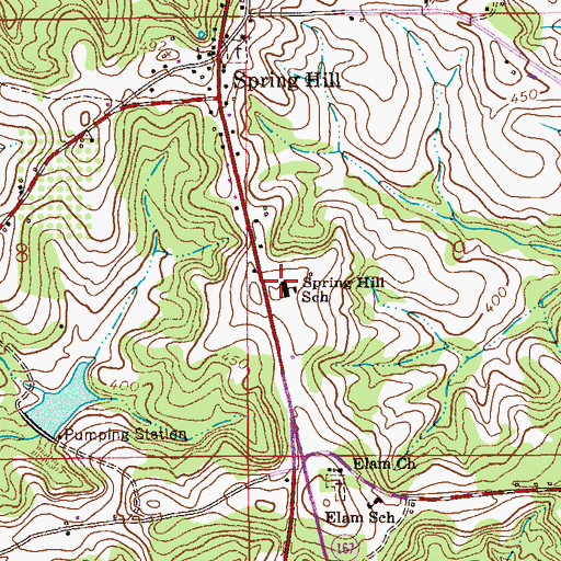 Topographic Map of Spring Hill Elementary School, AL