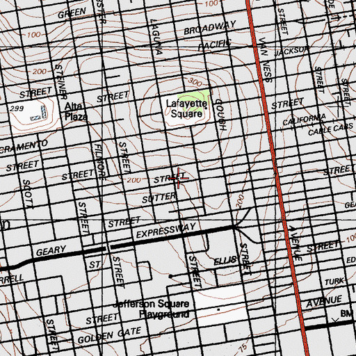 Topographic Map of Morning Star Church, CA