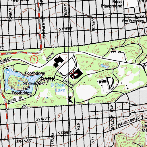 Topographic Map of Morrison Planetarium, CA