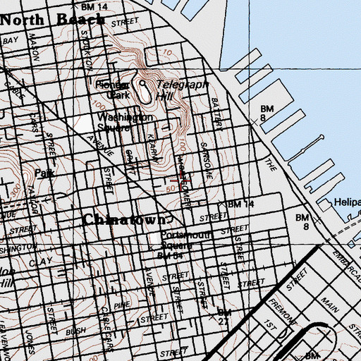 Topographic Map of Musto Plaza, CA