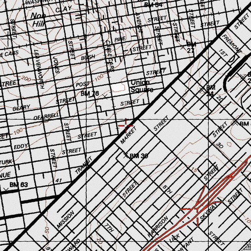 Topographic Map of Pacific Building, CA