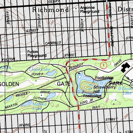 Topographic Map of Prayer Book Cross, CA