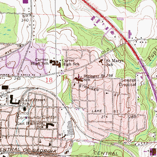 Topographic Map of Stringer Street Elementary School, AL