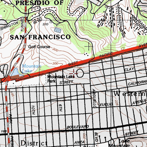 Topographic Map of Presidio Terrace, CA