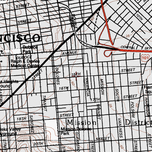 Topographic Map of Recreation Park (historical), CA