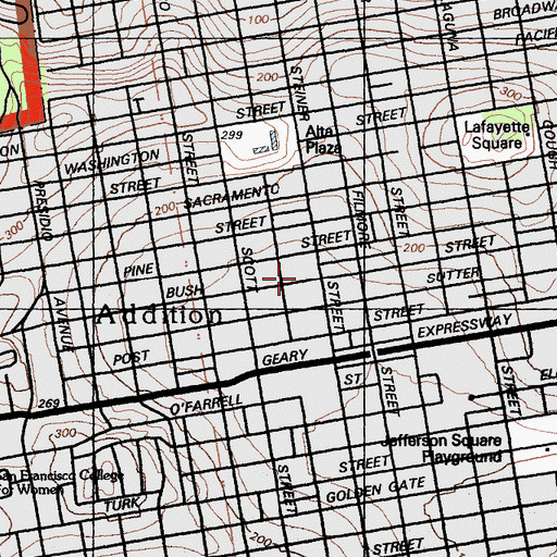 Topographic Map of Saint Dominics Roman Catholic Church, CA