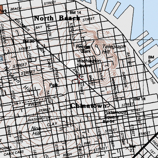Topographic Map of Saint Francis of Assisi Roman Catholic Church, CA