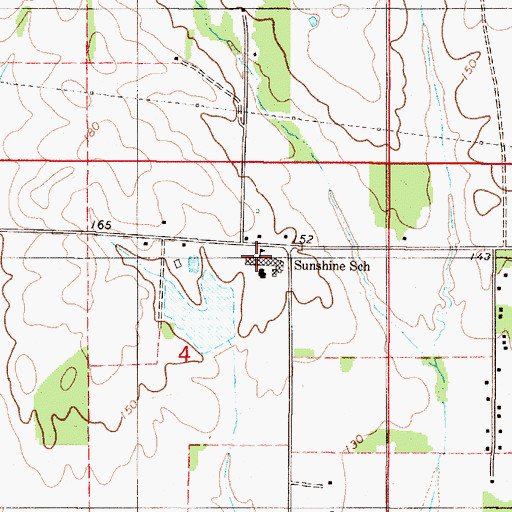 Topographic Map of Sunshine High School, AL