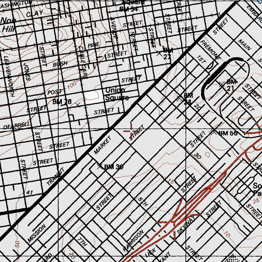 Topographic Map of Saint Patricks Church, CA