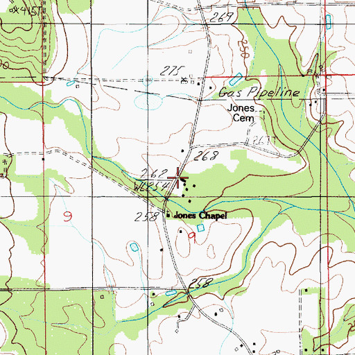 Topographic Map of Sweetening Junior High School, AL