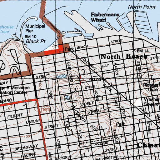 Topographic Map of San Francisco Art Institute, CA
