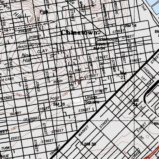 Topographic Map of San Francisco Environmental Center, CA