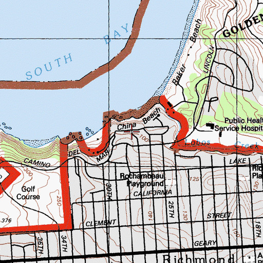 Topographic Map of Seacliff, CA