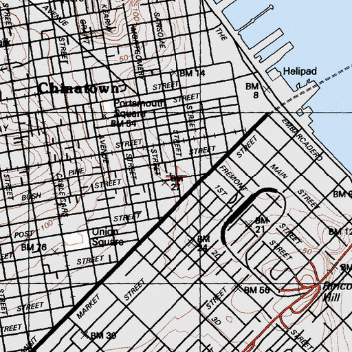 Topographic Map of Shell Building, CA
