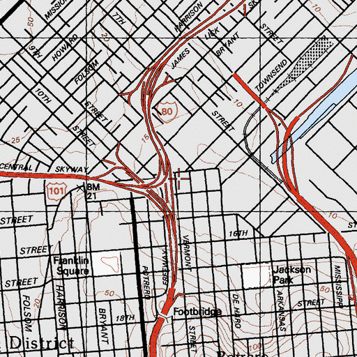 Topographic Map of The Galleria, CA