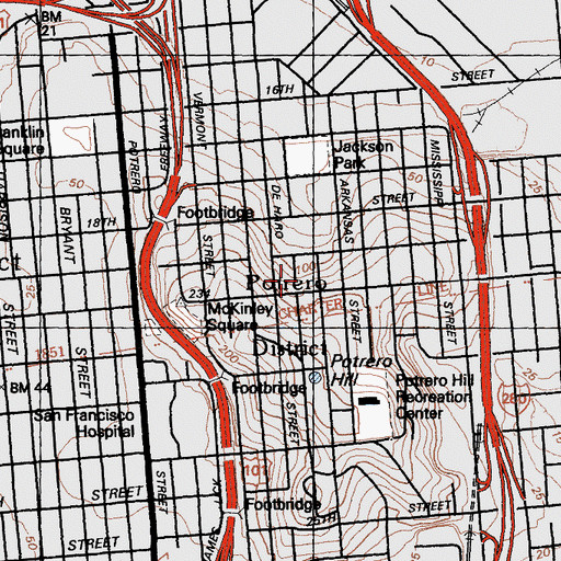 Topographic Map of Victoria Mews, CA