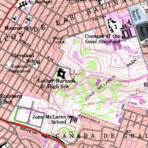 Topographic Map of Visitacion Knob, CA