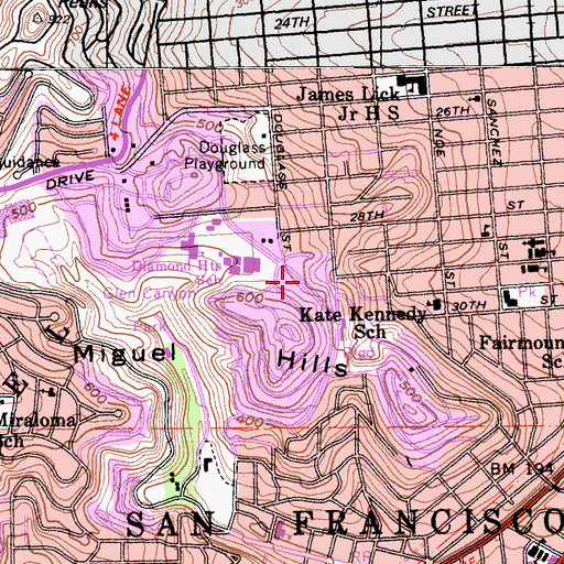 Topographic Map of Vista Del Monte, CA