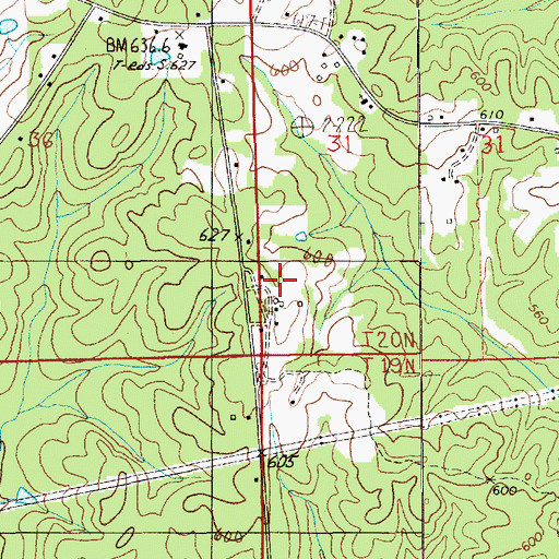 Topographic Map of Union Branch Junior High School, AL