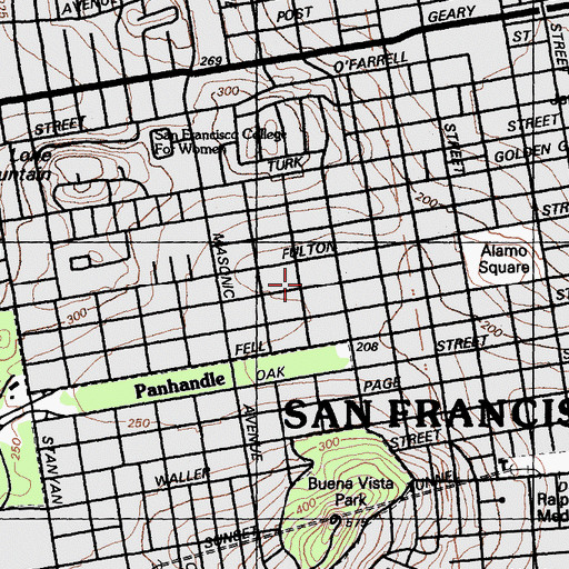 Topographic Map of Beverly Manor Convalescent Hospital, CA
