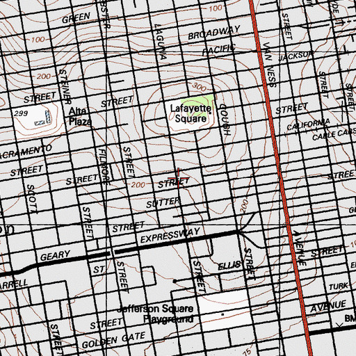 Topographic Map of Binet Montessori School, CA