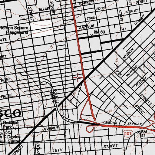 Topographic Map of Brandon College, CA
