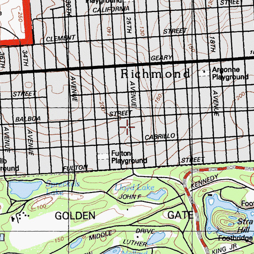 Topographic Map of Cabrillo Elementary School (historical), CA