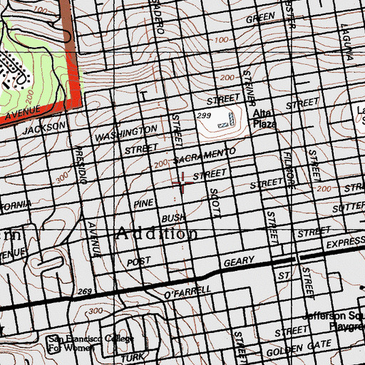 Topographic Map of California Convalescent Hospital, CA