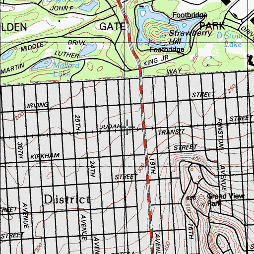 Topographic Map of Calvary United Methodist Church, CA