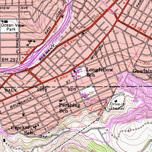 Topographic Map of Chalmers Playground, CA