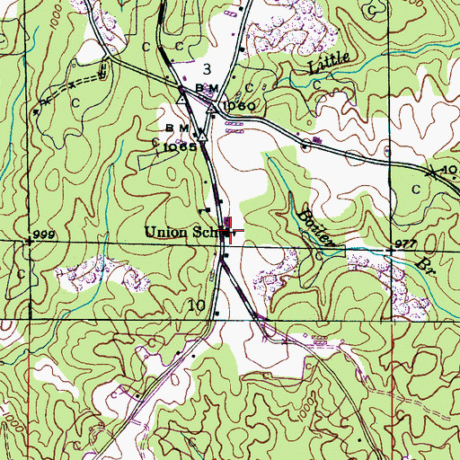 Topographic Map of Union Junior High School, AL
