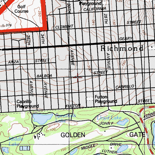 Topographic Map of Chinese Lutheran Church, CA