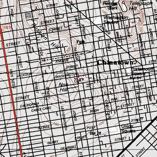 Topographic Map of Chinese Recreation Center, CA