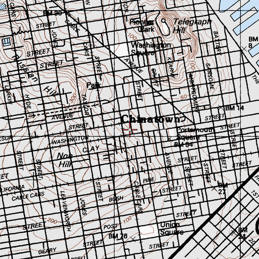 Topographic Map of Chinese United Methodist Church, CA
