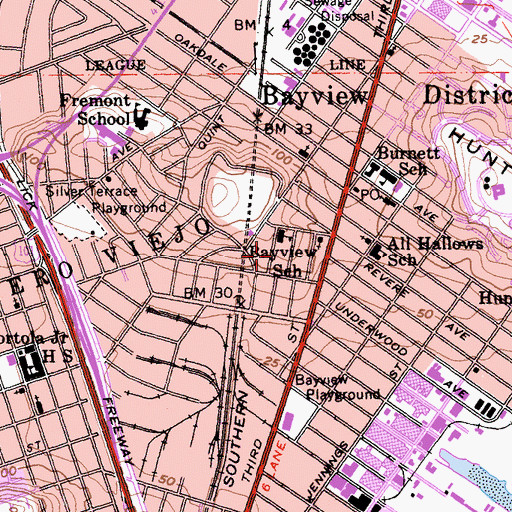 Topographic Map of Dr Charles Drew College Preparatory Academy, CA