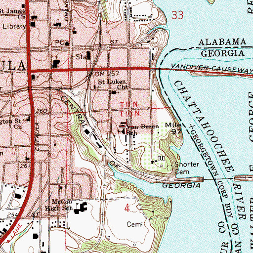Topographic Map of Van Buren Elementary School, AL