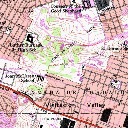Topographic Map of Gleneagles International Golf Course, CA