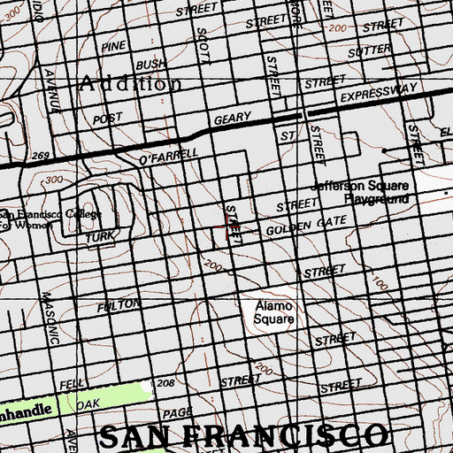 Topographic Map of Creative Arts Charter School, CA