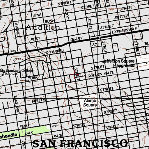 Topographic Map of Creative Arts Charter School, CA