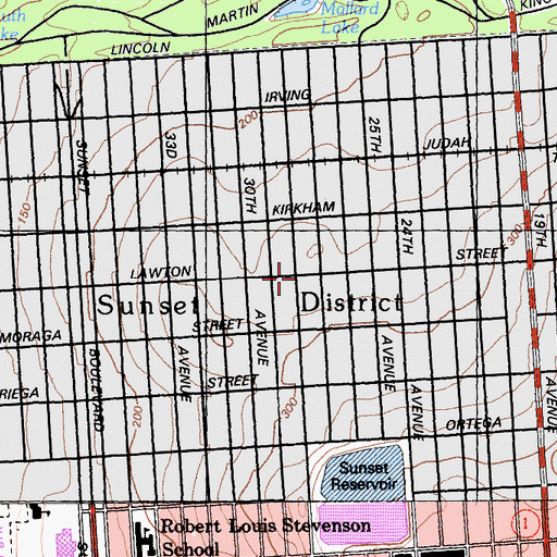 Topographic Map of Good Shepherd Lutheran Church, CA