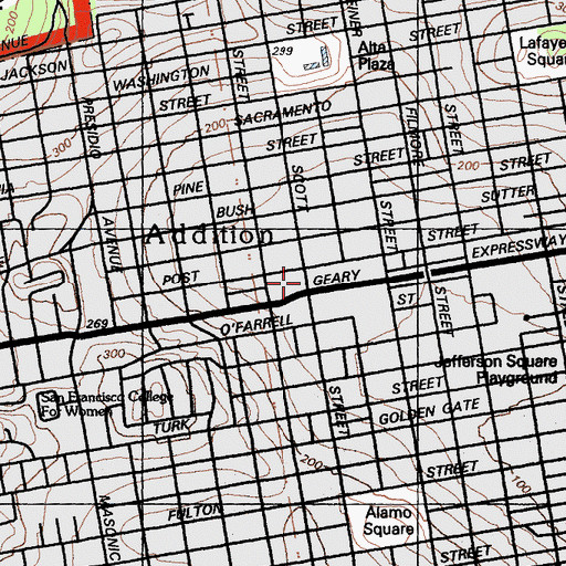 Topographic Map of Hamilton Recreation Center, CA