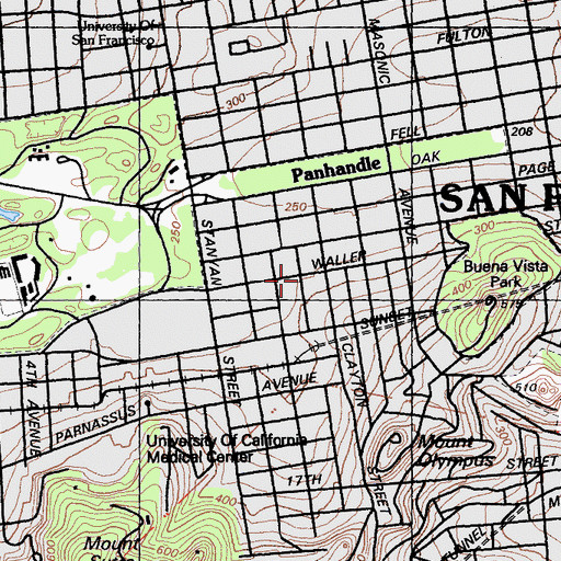 Topographic Map of Hamilton United Methodist Church, CA