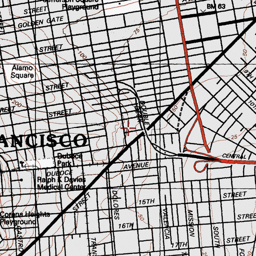 Topographic Map of International Christian School, CA