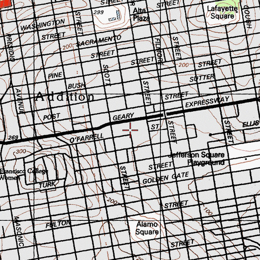 Topographic Map of Kimbell Playground, CA