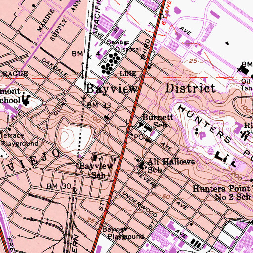 Topographic Map of Lee Recreation Center, CA